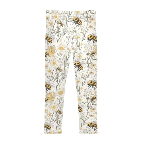 Girls' Athletic Leggings Ankle Length Yoga Dance Pants Kids Teen 4T Bee2