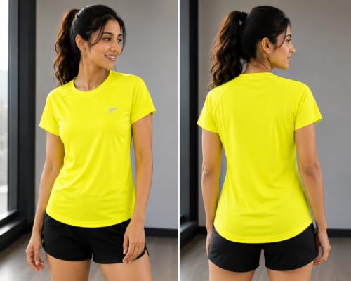 Image of sportywear Polyester Woman Sports T-Shirt Quick Dry Breathable Active Wear Tee |GYMING,Yoga