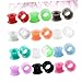 PACKOVE 24pcs Mixed Color Silicone Ear Tunnel Plugs and Stretchers Double Flared Ear Expanders Body Piercing Jewelry for Men Women Comfortable Lightweight Fashionable Accessories