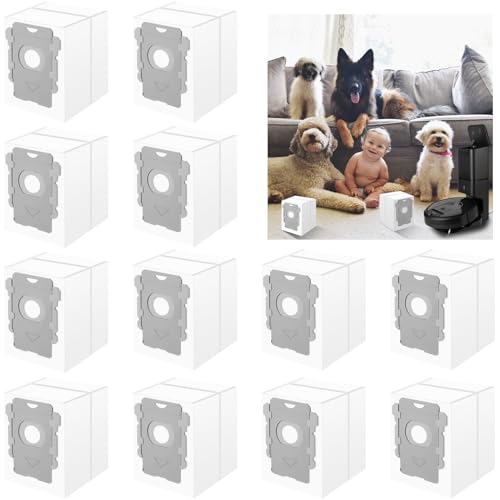 12 Pk Roomba Replacement Parts Vacuum Bags, Compatible with Irobot Roomba j7 j9 i3 i7 s9 i4 i8 j8 i6 i5 j6 i3+ i1+ i4+ i6+ i8+ j7+ s9+ Plus, Dirt Disposal Bag, Disposable Filter Dust Combo Accessories