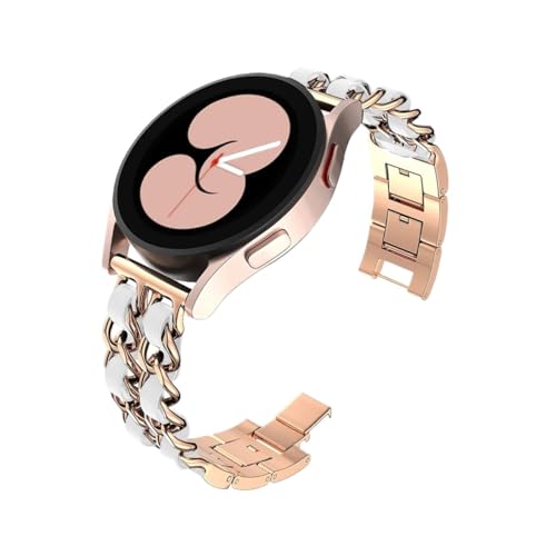 20mm 22mm XeXX`[oh ɓKSamsung Galaxy Watch 6 /5 /4 /40mm/ 44mm /42/46mm ɓKHuawei GT2/3p(Rose gold white,20mm)