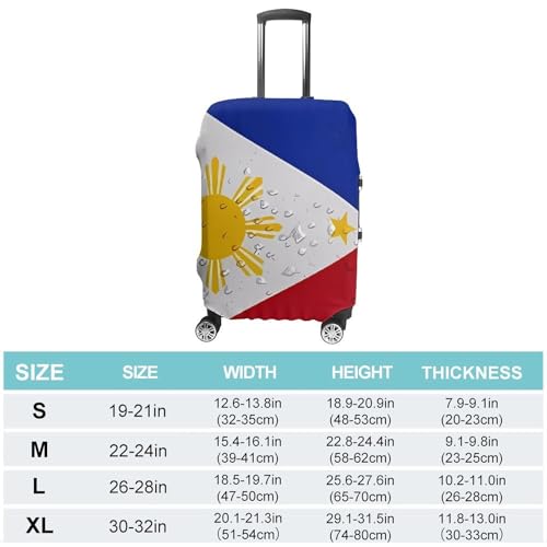 Philippines Flag with Water Drop Travel Luggage Cover for Suitcase 19-32 Inches Elastic Washable Baggage Protector2