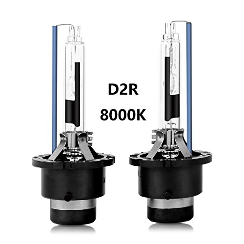 D2R 8000K HID Xenon Headlight Replacement Bulbs 35W High And Low Beam ZRSJ Car Headlights - Pack of 2 (8000k, D2R)