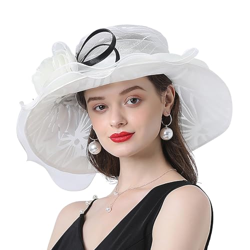 Chapeau organza mariage et plage capeline fleurie pour voyage