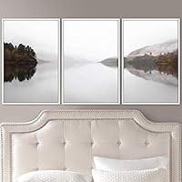 3 Piece Framed Canvas Wall Art Lake Landscape Canvas Prints Home Artwork Decoration for Living Room,Bedroom - 16