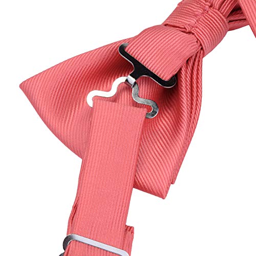 Image of GUSLESON Mens Solid Color Two Layer Pre-tied Bow Tie and Pocket Square Cufflink Set with Gift Box