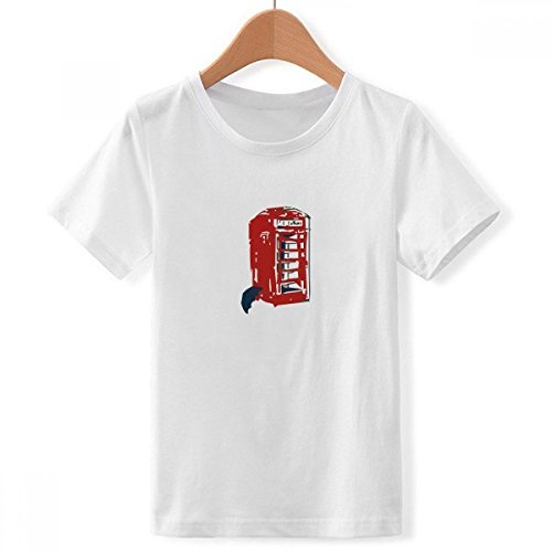 T-shirt cabine téléphonique et parapluie pour grand garçon évitant les hauts basiques