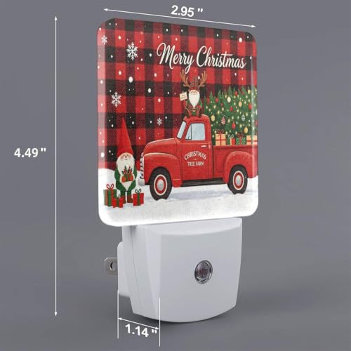 Image of Christmas Tree Red Turck LED Plug-in Night Light 2-Pack for Bathroom