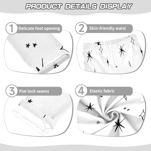 Girls' Leggings Ankle Length Printed Leggings Y2k Bling Star Soft Comfortable Pants for Kids 4-10 Years4