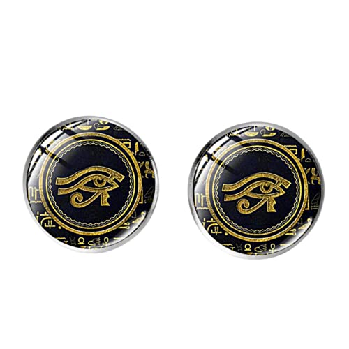 Pendientes de ojo egipcio antiguo Egipto ojo de Horus encanto chapado en plata cúpula pendiente Declaración mujer Accesorios Cover
