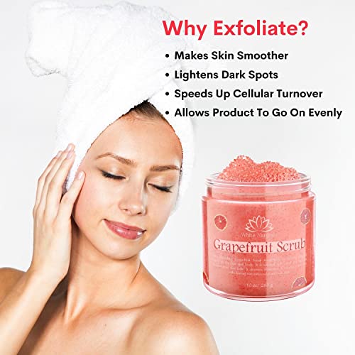 Organic Grapefruit Salt Scrub For Moisturize And Soft Skin, Bath Skin Exfoliator For Men & Women, Shower Scrub For Exfoliating Body Scrubber & Face Cleanser Scrub #TOP2