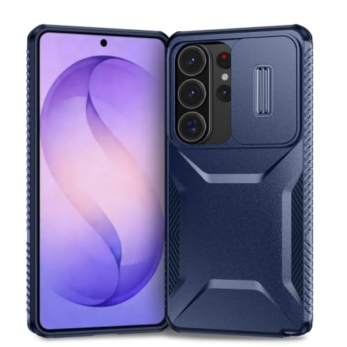 Coque Galaxy S26 Ultra anti-rayures objectif avec clapet bleu