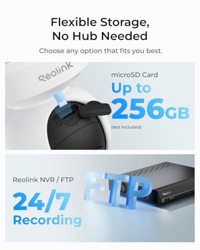 Reolink 4K PoE Beveiligingscamera voor Home Surveillance, Buiten IP Camera met Kleuren Nachtzicht, 355° Pan & 50° Tilt, Auto Tracking, Slimme Detectie, Twee-Weg Audio, 24/7 Opname, E1 Outdoor SE PoE - Afbeelding 6