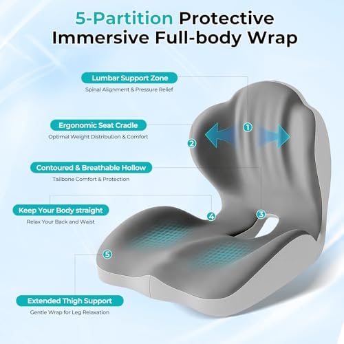 L-Shaped Ergonomic Seat Cushion with Lumbar