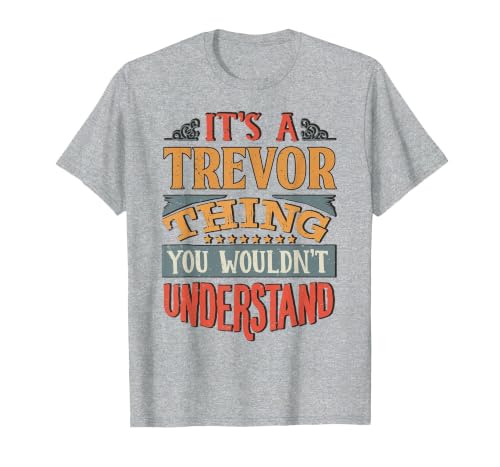 Trevor Name T-Shirt, Men, Heather Grey, 6X-Large