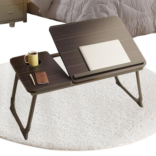 Mesa de PC para cama, bandeja de cama con portavasos, escritorio de ángulo ajustable para computadora, escritura, estudio, dormitorio, sala de estar, Kotatsu