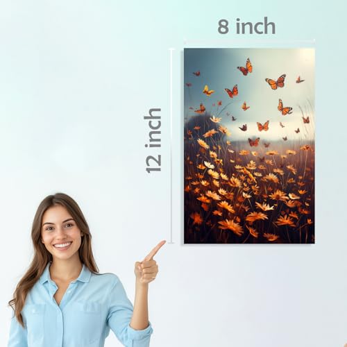 Image of SiddArtify Vibrant Butterfly Art Print Set - Nature's Beauty in Warm - Cool Tones - 300GSM Board - 8x12 Inch - Pack of 6 Wall Room Decoration art Poster Prints