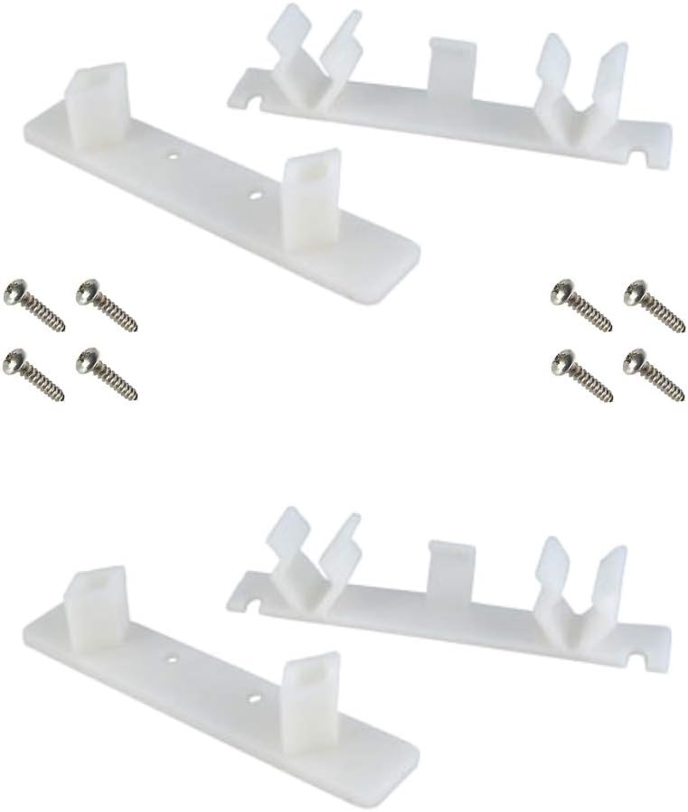 False Front Clips for Kitchen Cabinets or Sink Drawers for 4-1/4" Opening - Kit Includes 2 Male and 2 Female Connectors w/ 8 Screws & Installation Instructions