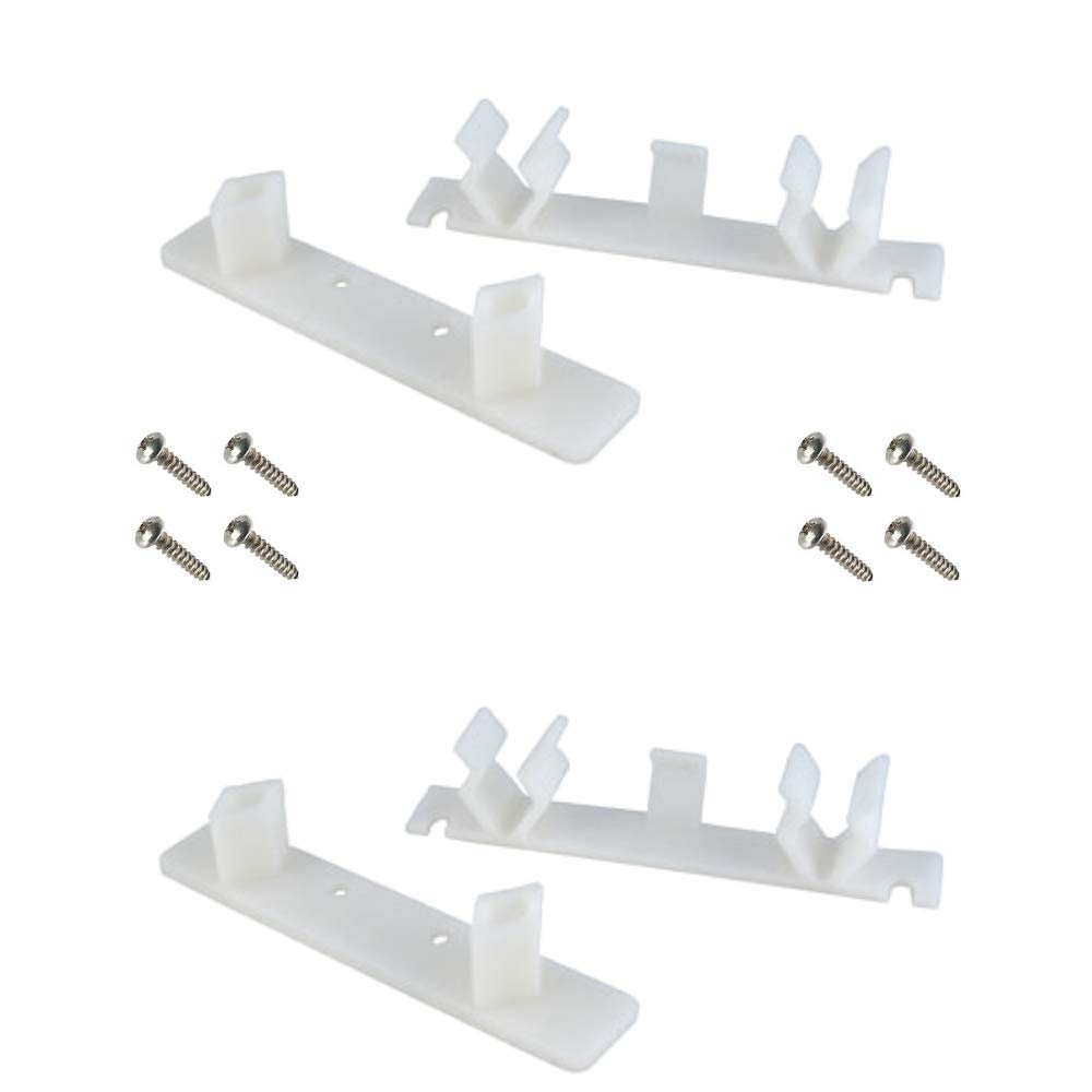 False Front Clips for Kitchen Cabinets or Sink Drawers for 4-1/4" Opening - Kit Includes 2 Male and 2 Female Connectors w/ 8 Screws & Installation Instructions
