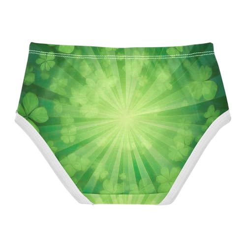 St. Patrick's Day Shamrocks Green Toddler Girls Underwear, Cotton Underwear for Girls, 2T–8 Years2