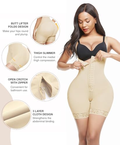 Image of Lover-Beauty Fajas Colombianas Shapewear for Women Tummy Control Postpartum Body Shaper Butt Lifter Bodysuit