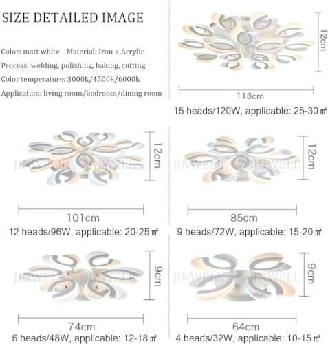 Plafonnier LED moderne en forme de fleur, design créatif en acrylique
