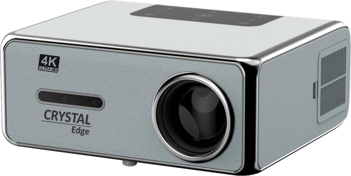Image of BORSSO Crystal Edge, Android 12 (2GB+16GB), 4K HDR10, Dolby Digital, Semi Closed Engine, 4K Projector for Home, Ultra Bright 1100 ANSI, Full Automatic (OA+AF+TILT), HDMI ARC, BT 5.2, Dual WiFi 6, 3D