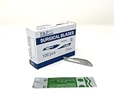 Disposable Surgical Scalpel Blades Sterile High Grade Carbon Steel 2.1% 10xx Individually Foil Wrapped Size 22 Box of 300