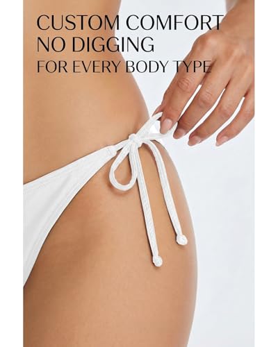 Image of Holipick Bikini Bottoms for Women String Bathing Suit Bottom with Moderate Coverage Low Waist Swim Bottom