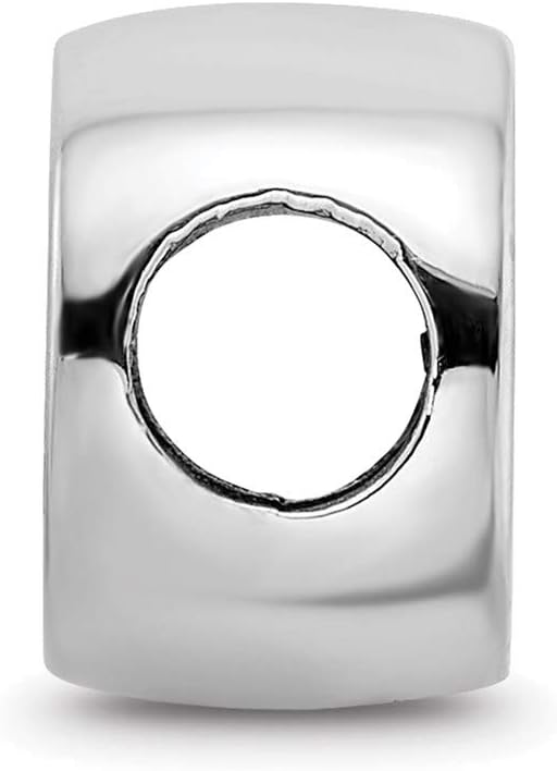 LogoArt Sterling Silver Detroit Red Wings Red Wing winged Wheel Cushion-Cut Double Logo Bead