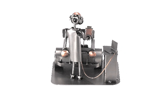 Omino Meccanico In Viti Steelman24 - Statuina Artigianale In Metallo, Idea Regalo Originale Per Appassionati