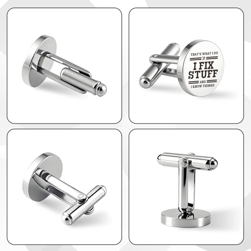 Mancuernillas de acero inoxidable para hombres miniatura 5