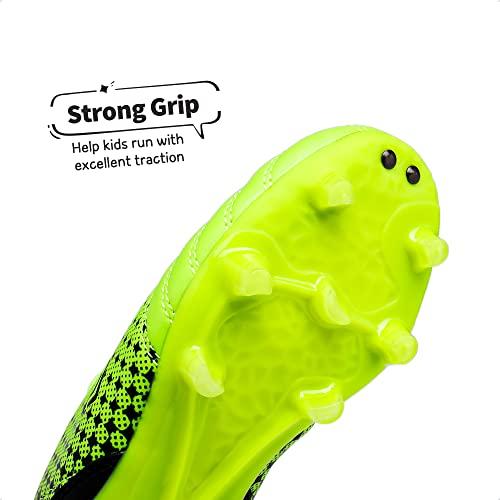 Dream Pairs Unisex-Child Outdoor Football Soccer Cleats Shoes, Neon/Green/Black - 6 Big Kid (Superflight-1K) #TOP2