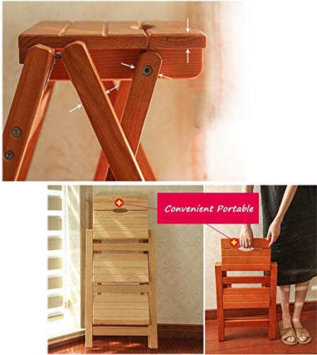 Taburete de escalera de madera multifuncional plegable para uso de oficina y hogar 5