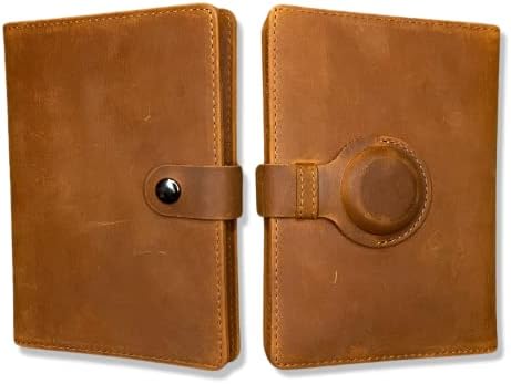 Genuine Leather AirTag Passport Holder and Wallet For Men and Women RFID Blocking For Secure Traveling and Documentation Organizer (Brown)