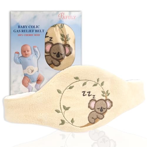 Image of Baby Colic Gas and Upset Stomach Relief for Newborns-100% Cherry Seed-Heated Tummy Wrap-Colic Baby Swaddling Belt for Natural Relief–Soothing and Calming (Beige)