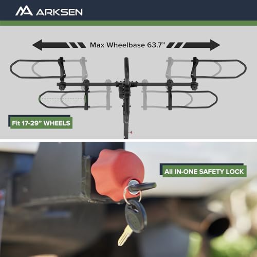 Image of ARKSEN Bike Rack Hitch, 2-Bike Foldable Platform Mount Rack w /Smart Tilt