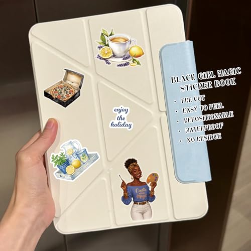 Image of 40 Sheets Black Girl Sticker Book for Planners, Prayer Board,Calendars, Journals, Vision Boards, Projects, Laptop & Water Bottles | Hand-Drawn Waterproof Journal Stickers - Vision Board Supplies