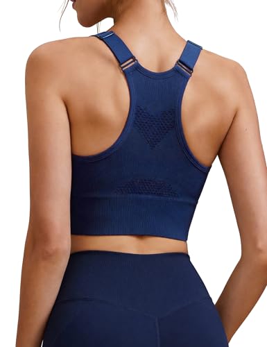 Litherday Sujetador Deportivo Mujer Nadadora Yoga Azul Marino S