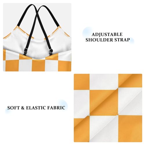 Image of Black and White Chess Girls One Piece Swimsuits Board Marble Tile Sport Halter Swimwear Beach Bathing Suit 3T