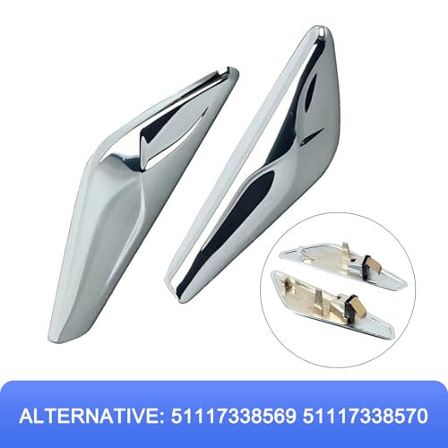 Image of Silver Car Fender Badge, Compatible with BMW X3 F25 X4 F26 2011-2017, ABS Plastic, OEM #51117338569 51117338570