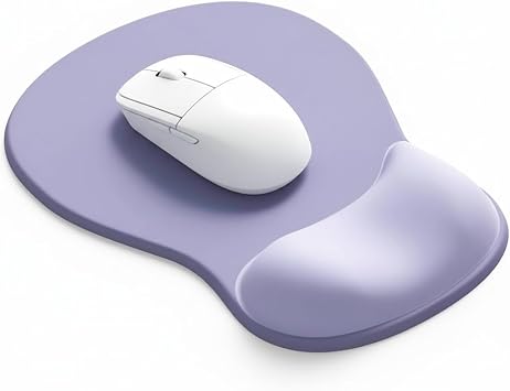 eulps Mouse Pad with Gel Wrist Rest, Ergonomic Comfortable Computer Wrist Support for Laptop, Pain Relief Mousepad with Non-Slip PU Base for Office & Home Purple