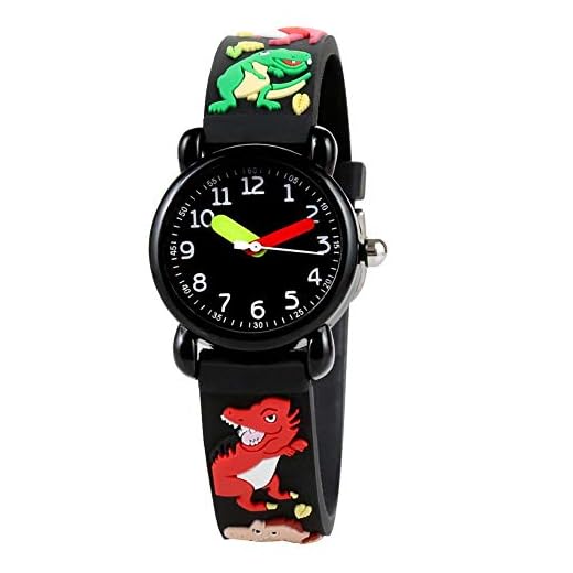 Reloj para niños boy 3D cartoon dinosaur pattern movimiento de cuarzo resistente al agua hebilla de acero inoxidable vidrio acrílico PVC baby girl reloj de juguete eléctrico(Dinosaurio)