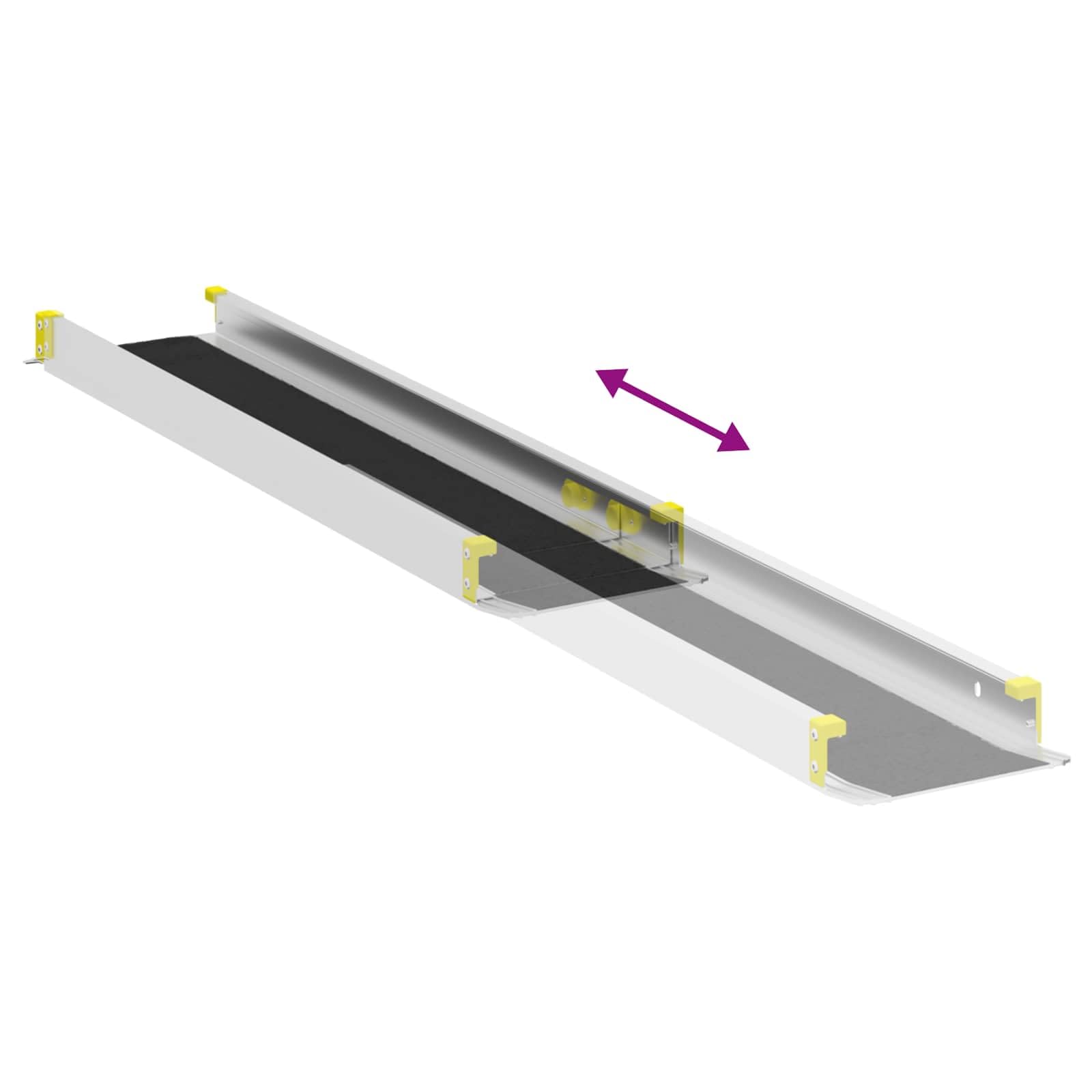 Rampa para silla de ruedas de aluminio negro, plegable, 2 unidades, 152 x 19 x 5,5 cm, capacidad de carga de 270 kg, antideslizante, para exteriores, rampa de carga, automóviles, motocicletas