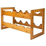 Maße: 48 x 23 x 30 cm ONVAYA Weinregal aus Bambus Holz  Flaschenregal  Weinflaschenhalter  Weinständer  Flaschenständer Bamboo