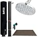 CCLIFE Solardusche 40L mit Bodenplatte und Handbrause Solar Gartendusche Pooldusche Regendusche Außendusche Garten Brause warmes Wasser