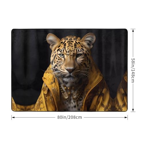 Tapis léopard en flanelle 203x147 cm pour décoration de chambre - 4