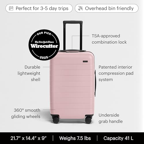 Image of Away Carry-On Luggage - 22-Inch Lightweight Hardside Suitcase with 360 Spinner Wheels, Interior Compression System, TSA-Approved Lock - Blush Pink