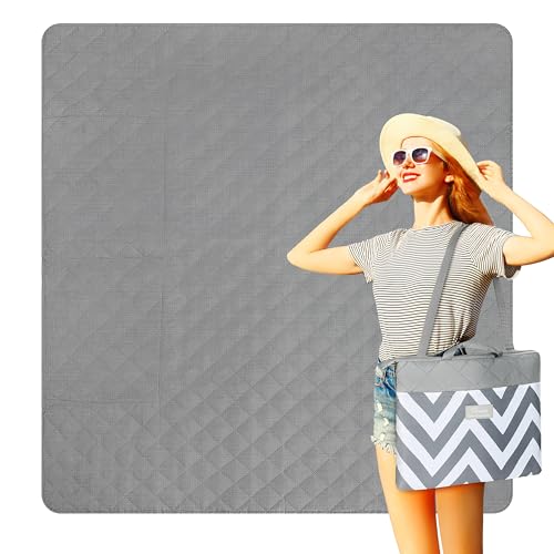 Tirrinia Portable Waterproof Outdoor Blanket with Shoulder Strap, 50”x 60” Camping Blanket, Beach Picnic Blankets, Sandproof Foldable Blankets, Lightweight for Spring Summer Camping