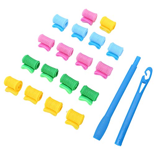 Ymiko Professional DIY Hair Curlers Rollers Spiral Curls with Hook Handle Hair Styling Tool Set Manual Hair Curler Spiral